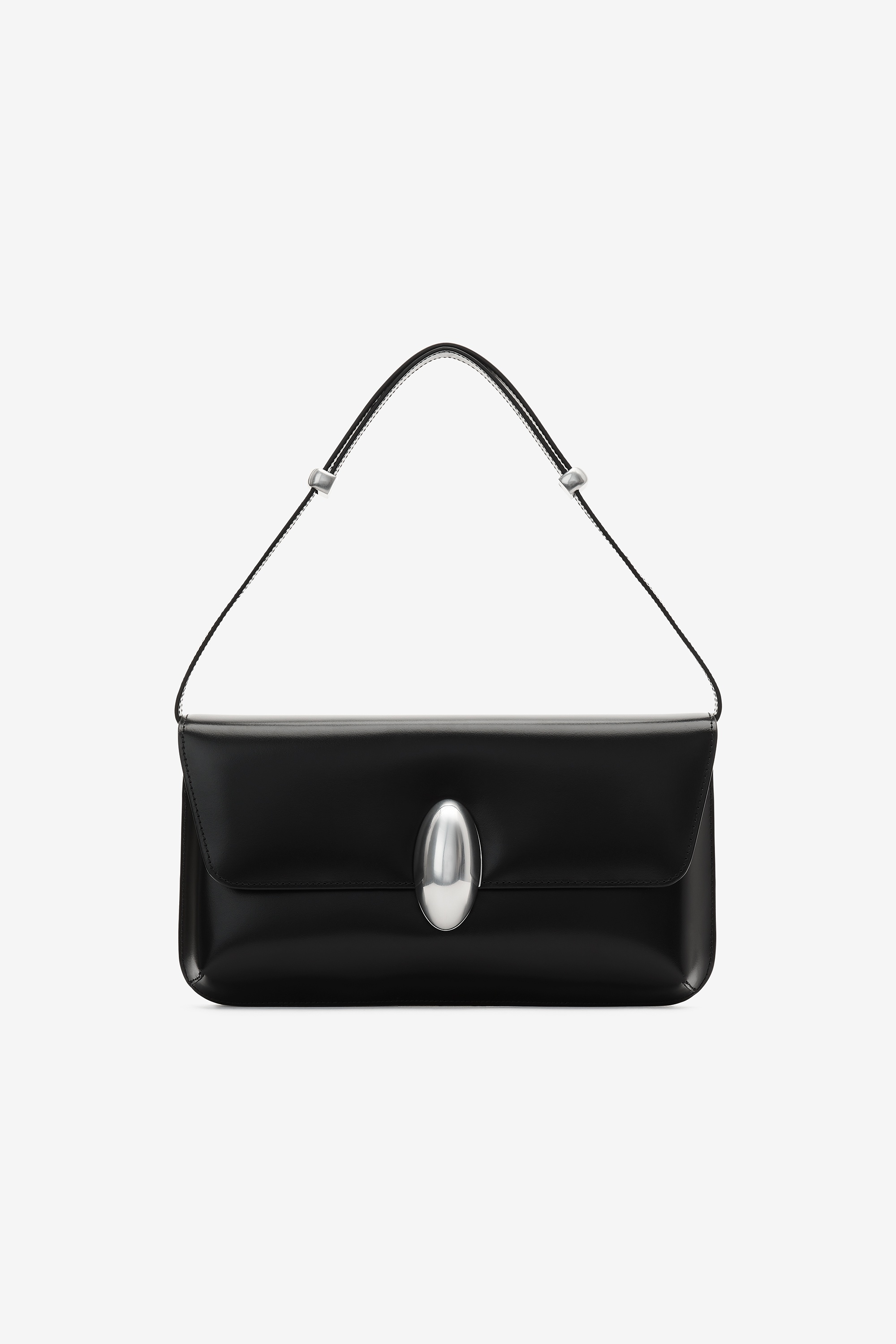 dome structured flap bag in leather - 1