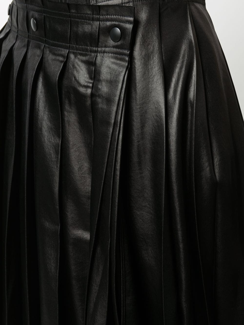 pleated wrap-front skirt - 5