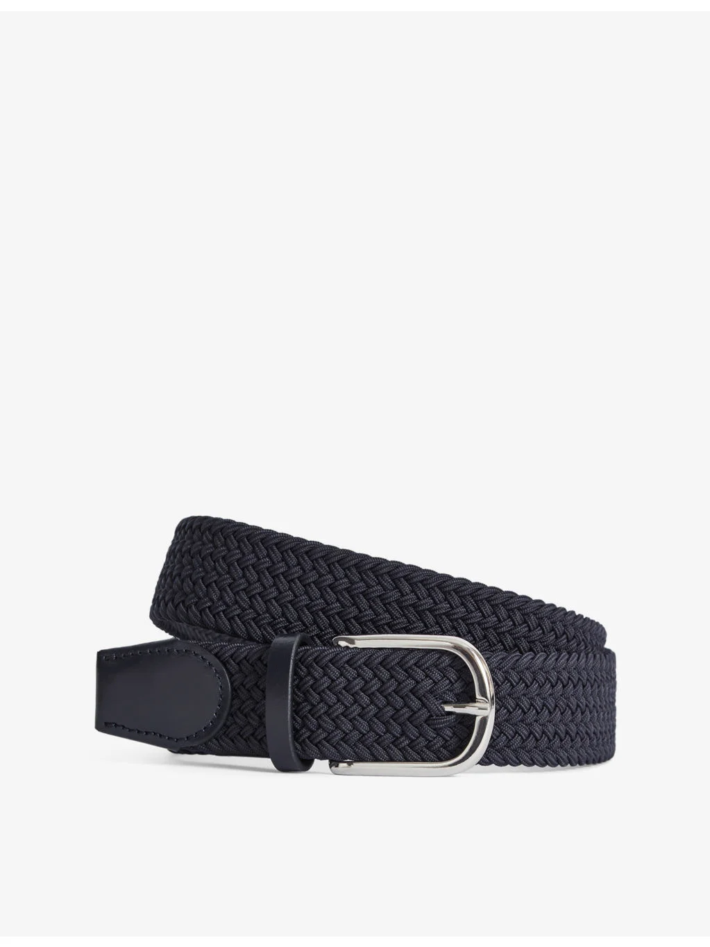 Elmont plaited leather-blend belt - 1