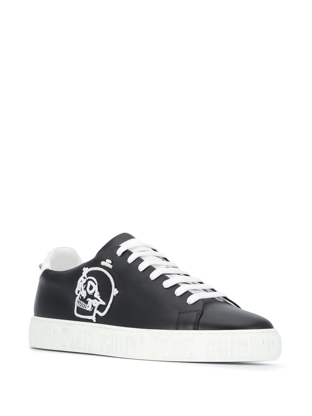 skull-patch low-top sneakers - 2