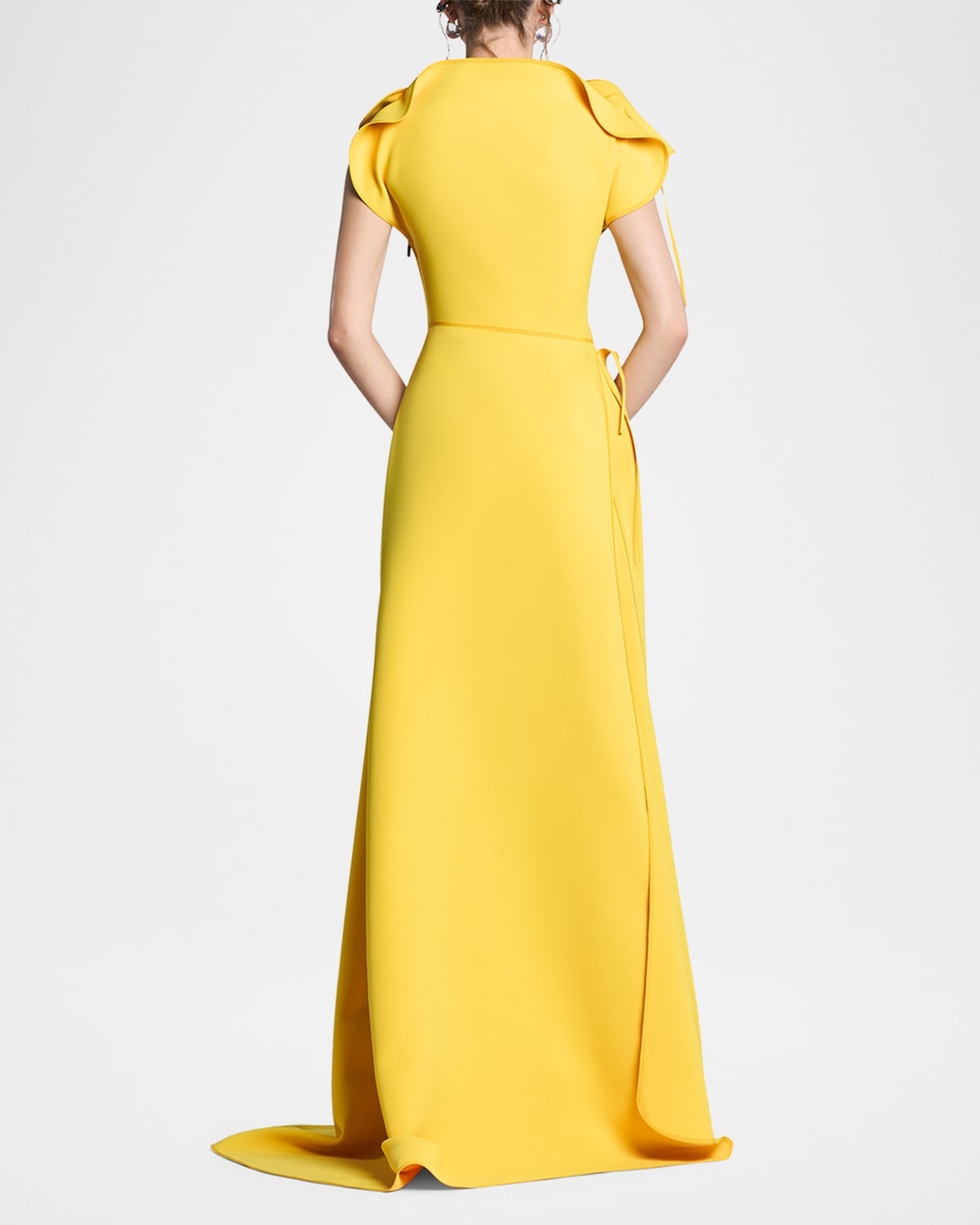 Alena Fringe Applique Slit Gown - 3