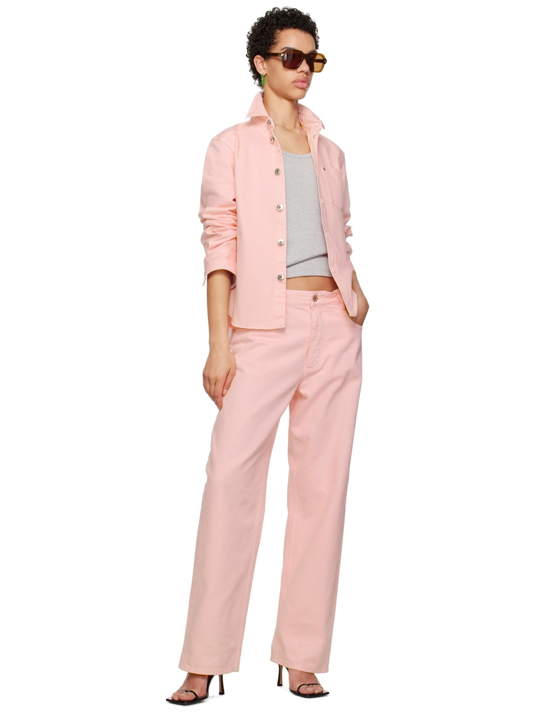 Pink Wide-Leg Jeans - 4