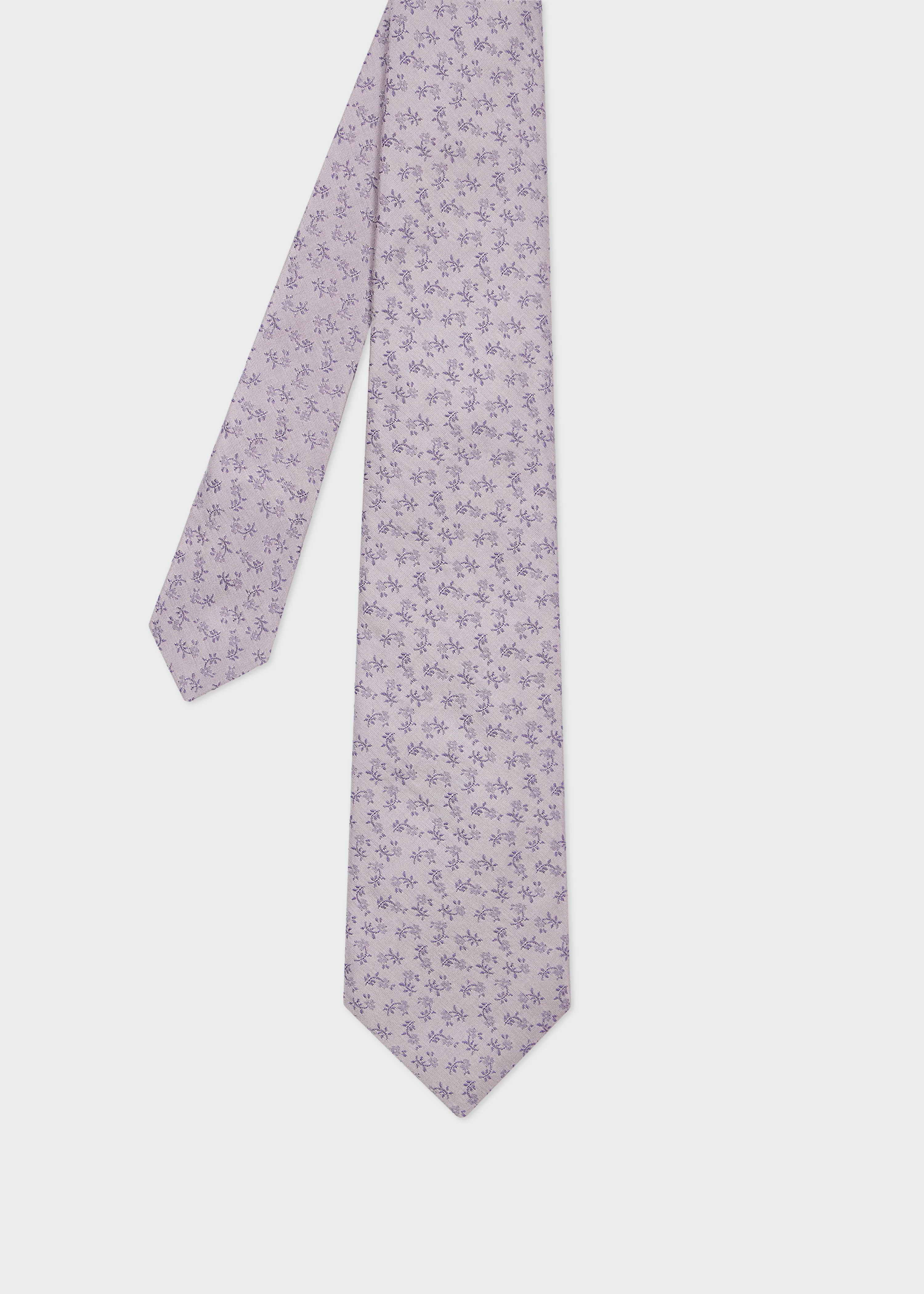 Lilac Silk Floral Tie - 1