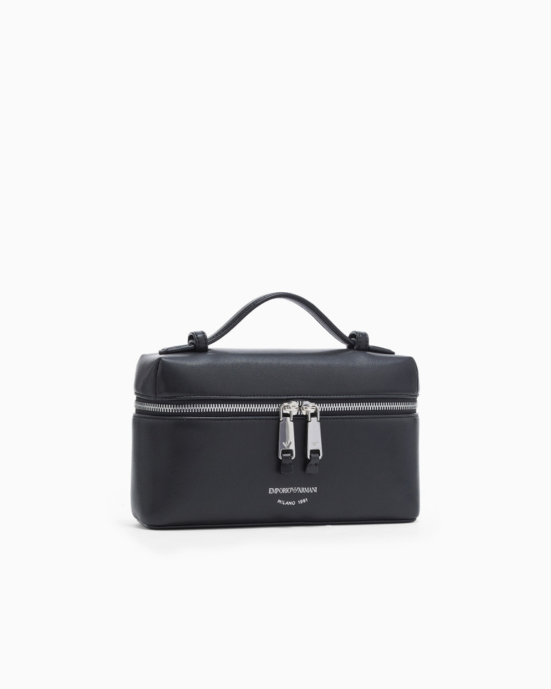 EMPORIO ARMANI NAPPA LEATHER VANITY CASE WITH SHOULDER STRAP outlook