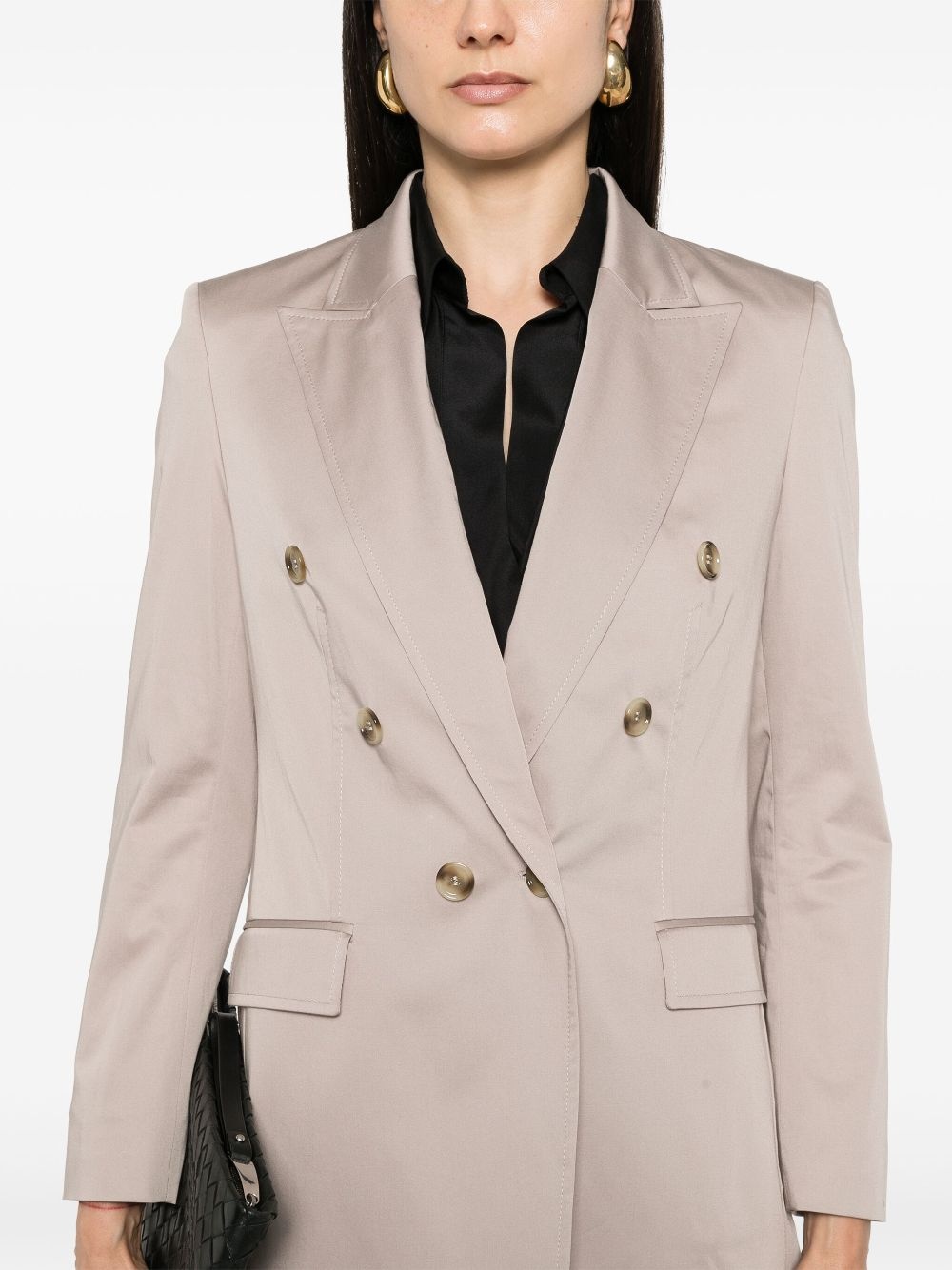 double-breasted satin blazer - 5