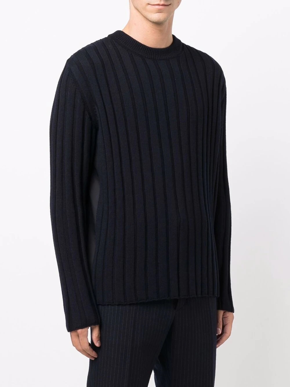 rear logo panelled jumper - 3