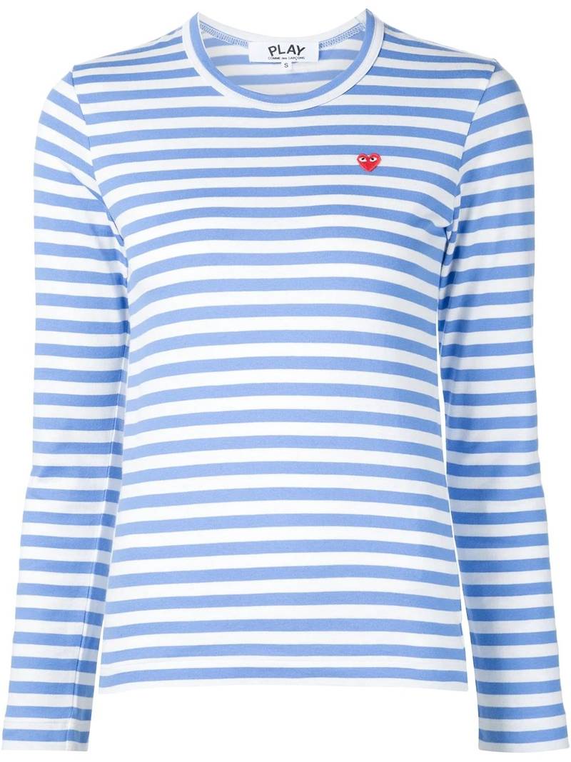 heart logo striped T-shirt 1