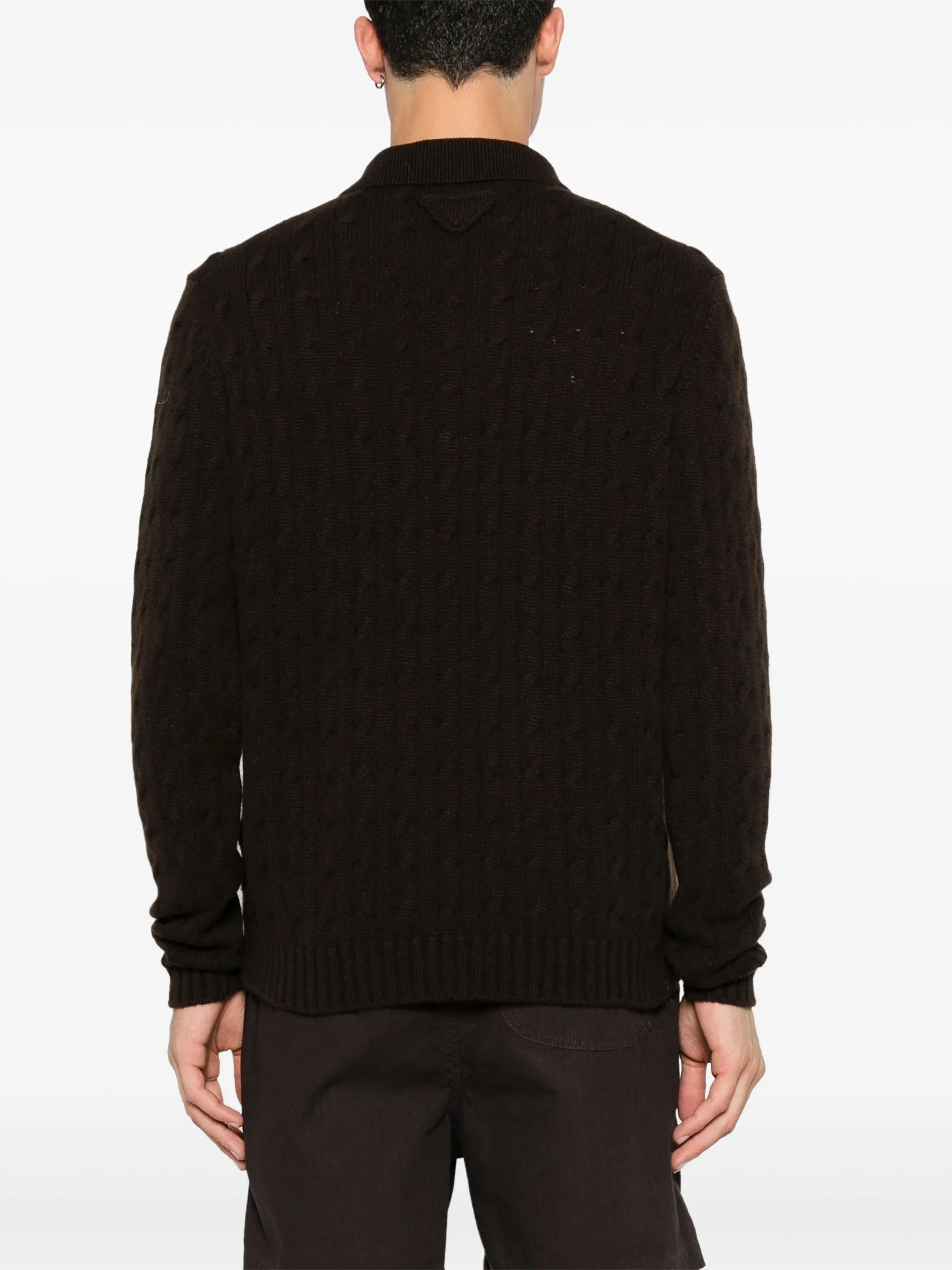 Cable-knit Polo Sweater - 4