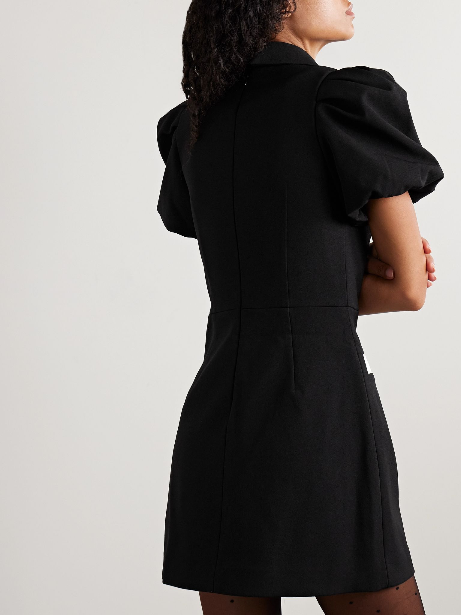 Emma two-tone crepe mini dress Black - 3