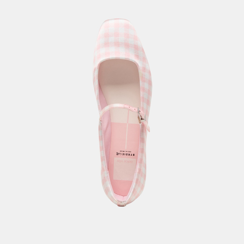 REYES X BYRDIE GOLF BALLET FLATS PINK PLAID GINGHAM 14