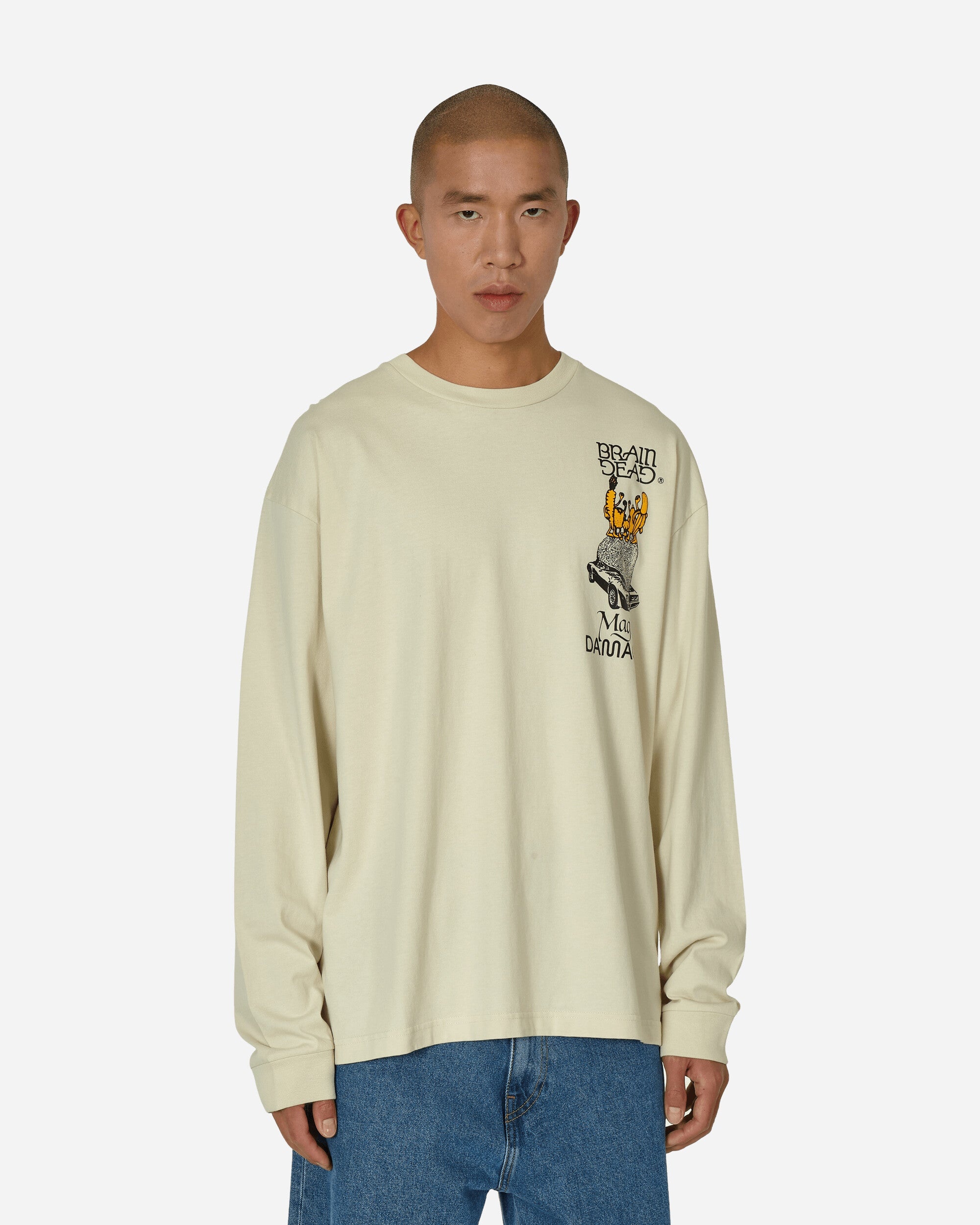 BRAIN DEAD Magic Damage Longsleeve T-Shirt Ivory | slamjam