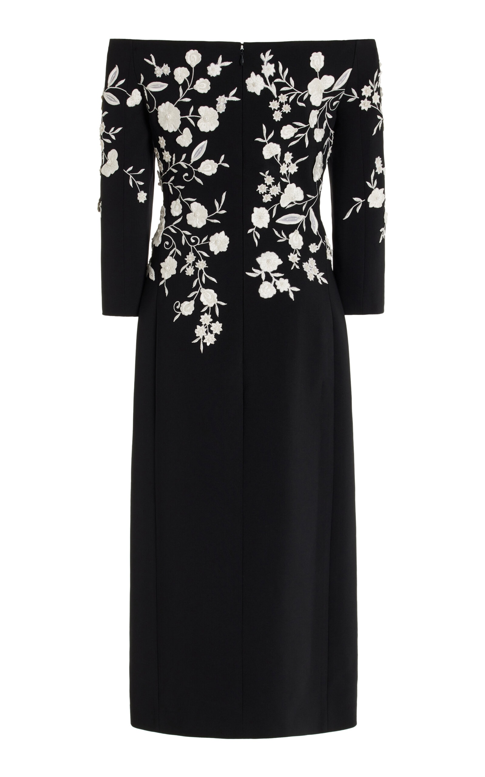 Embroidered Off-The-Shoulder Cady Dress black - 5
