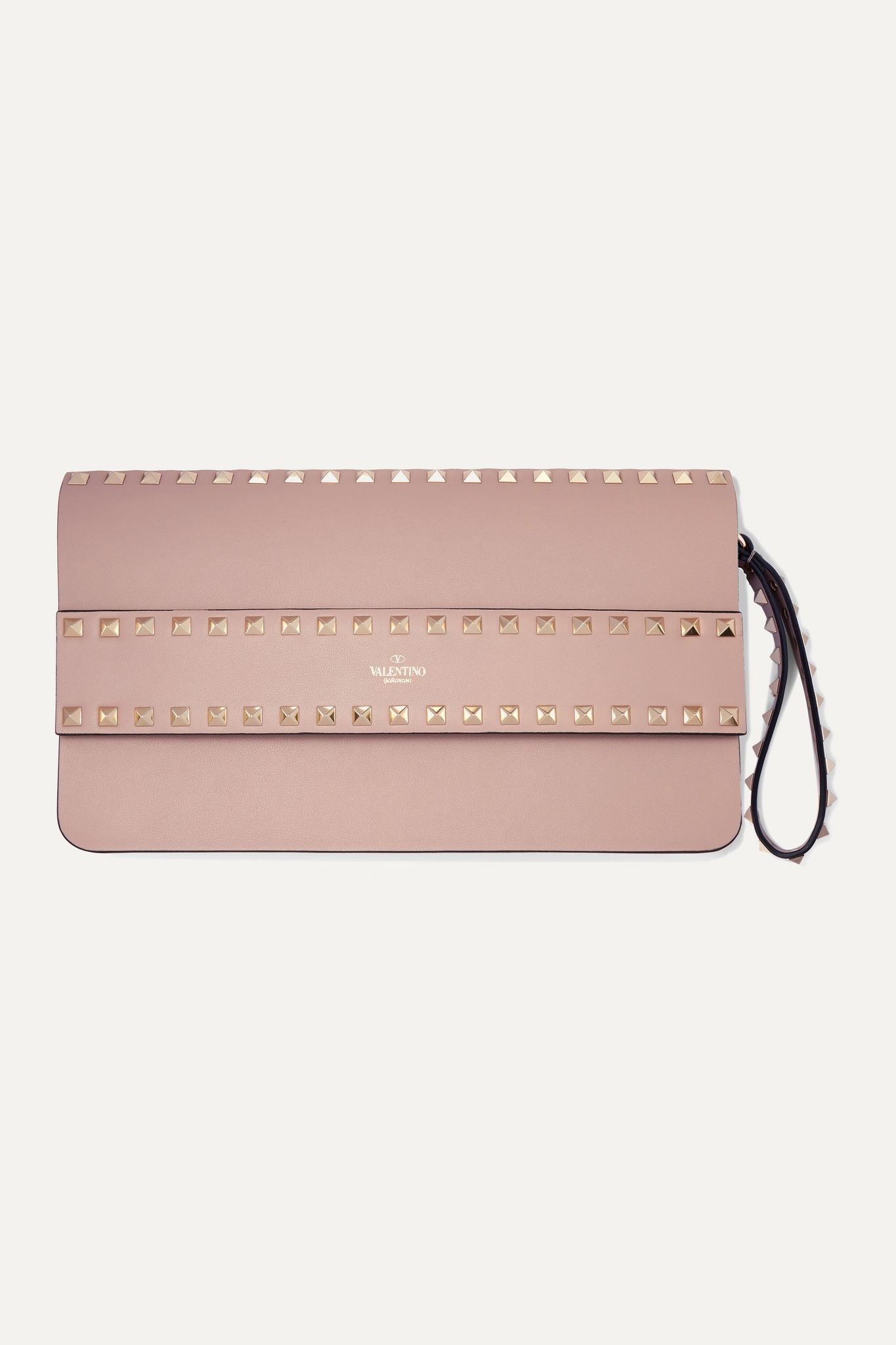 Valentino Garavani Rockstud leather clutch - 1