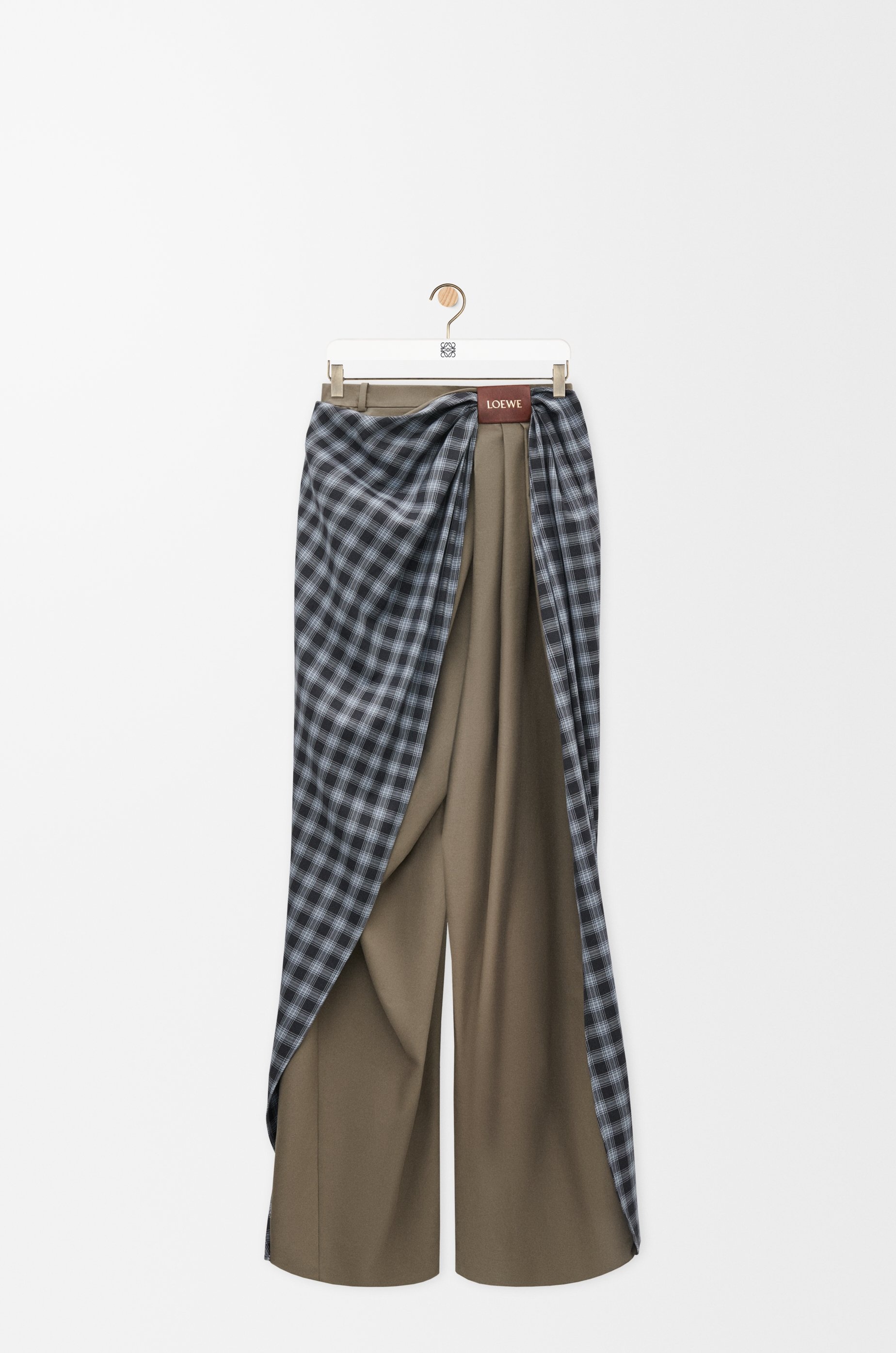 Draped trousers in cotton and wool - 1