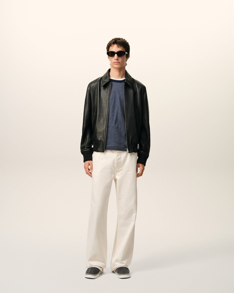 AMI Paris BLACK LAMB LEATHER ZIPPED JACKET outlook