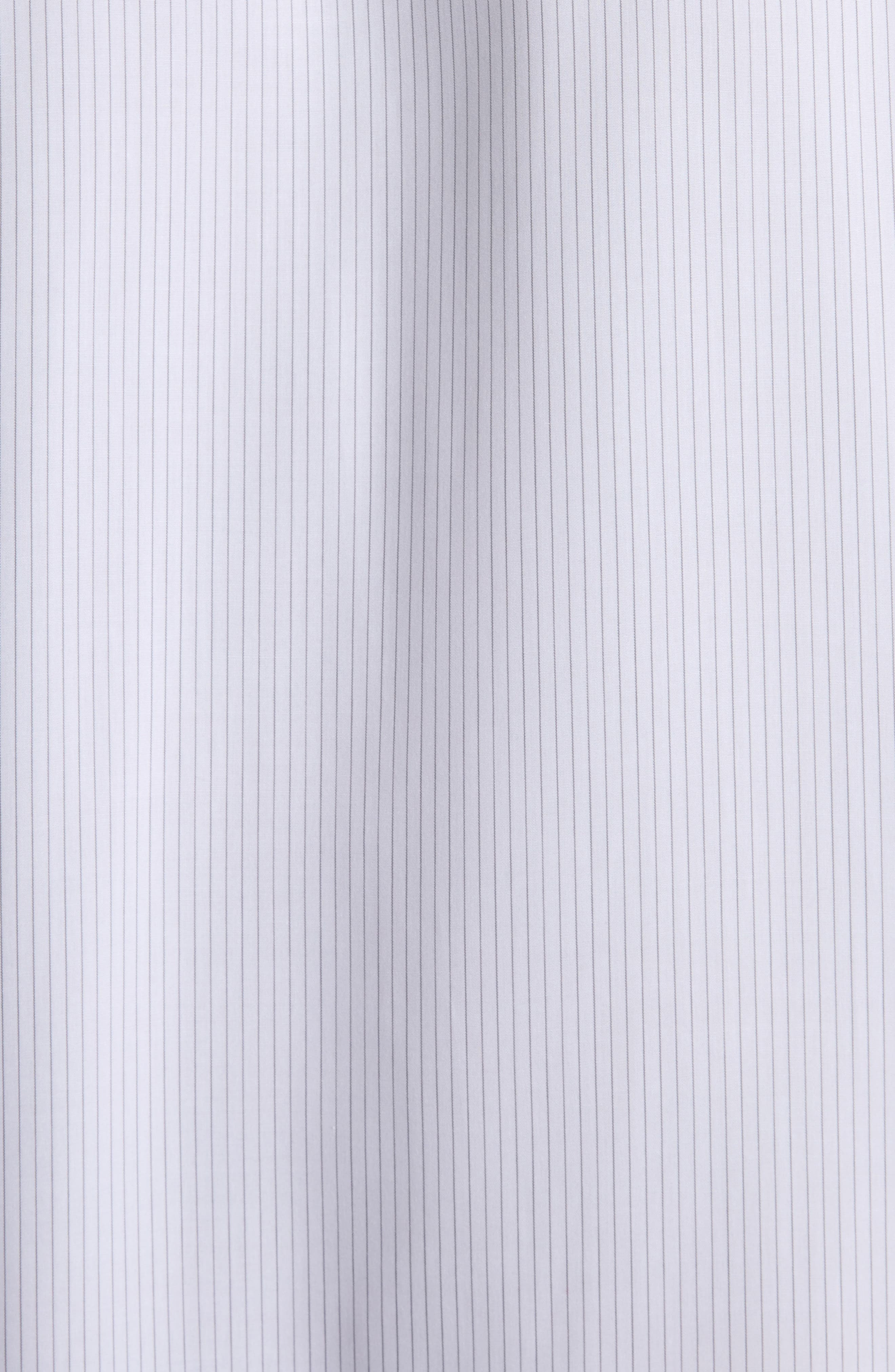 McQueen Pinstripe Logo Embroidered Camp Shirt in White-Charcoal at Nordstrom - 3