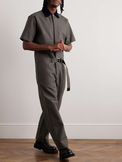 sacai + Carharrt WIP Straight-Leg Corduroy-Trimmed Logo-Appliquéd Canvas Jumpsuit outlook
