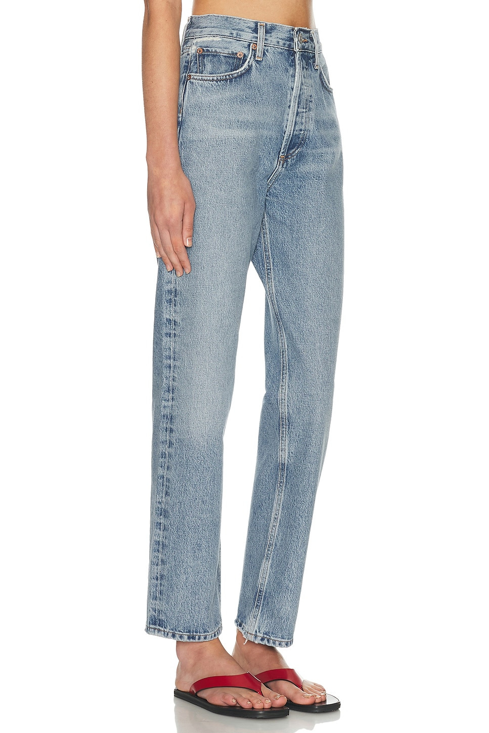 90s Pinch Waist High Rise Straight Jeans - 2