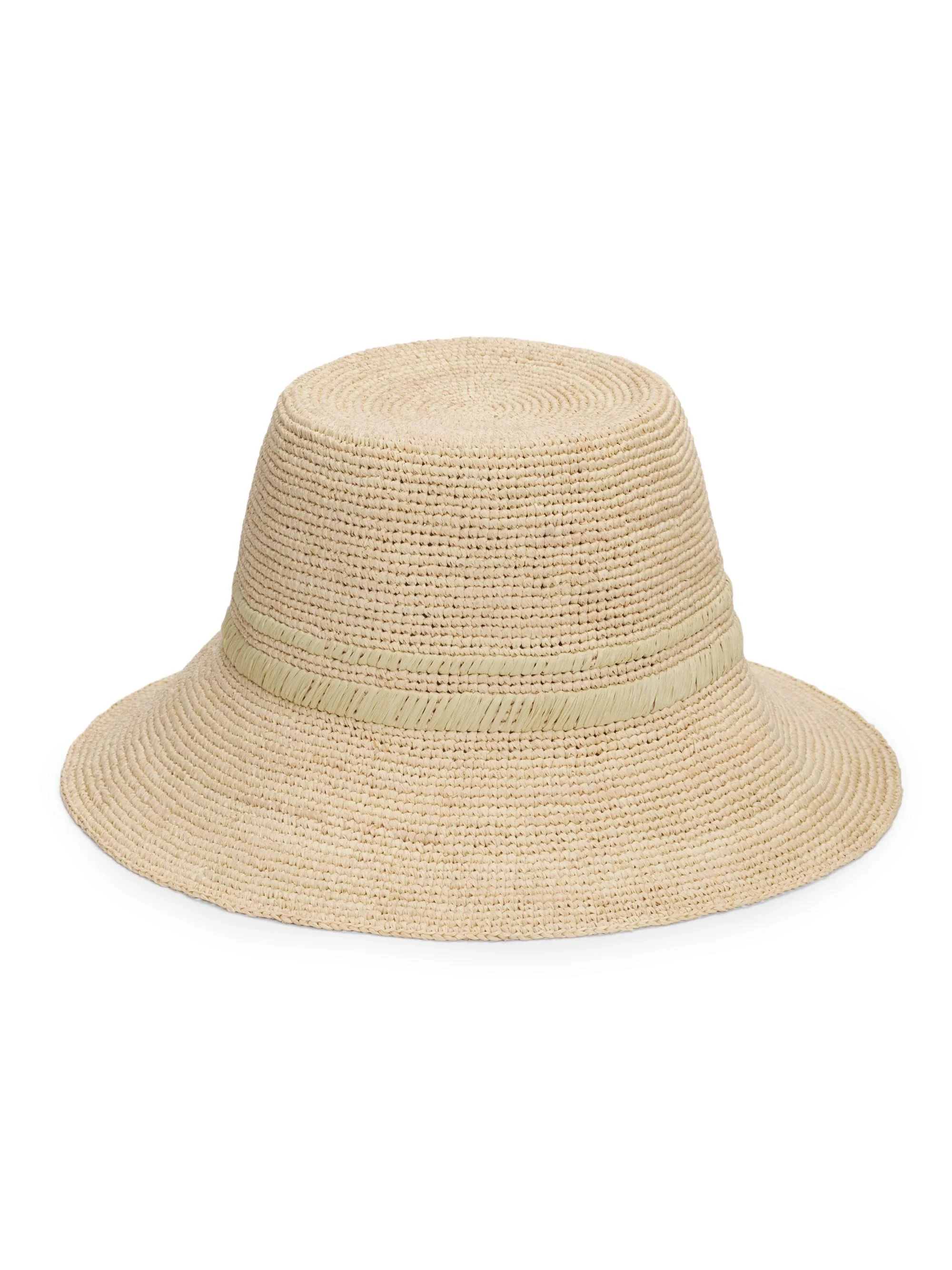 Women's Jade Rollable Raffia Bucket Hat - Natural Sage - 1