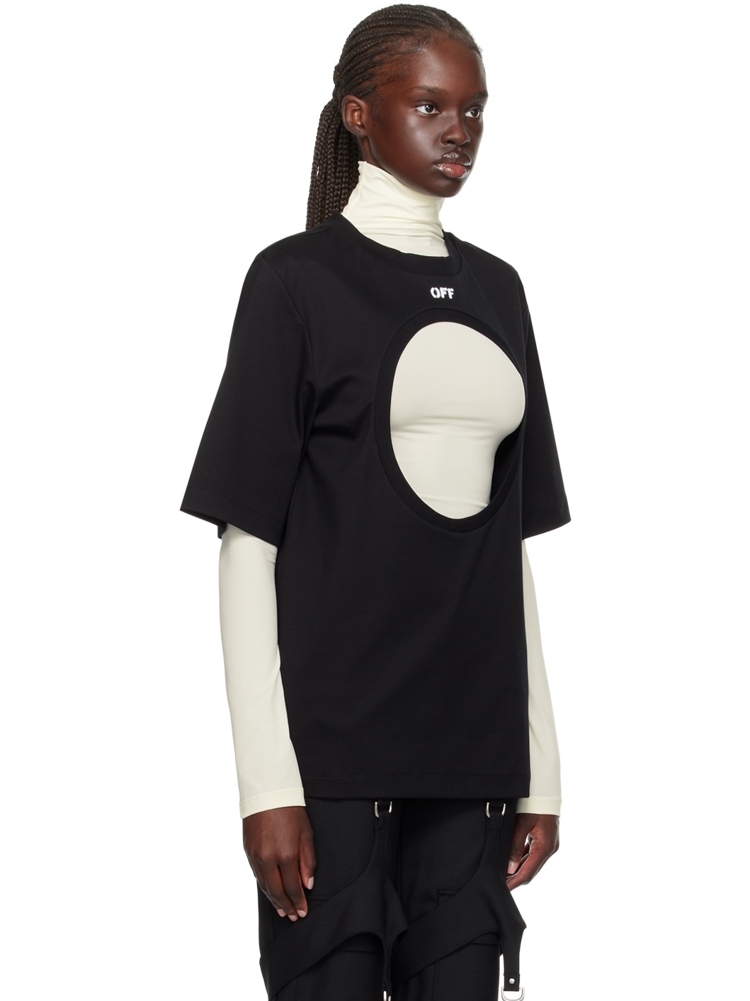 Black & Off-White Meteor Long Sleeve T-Shirt - 2