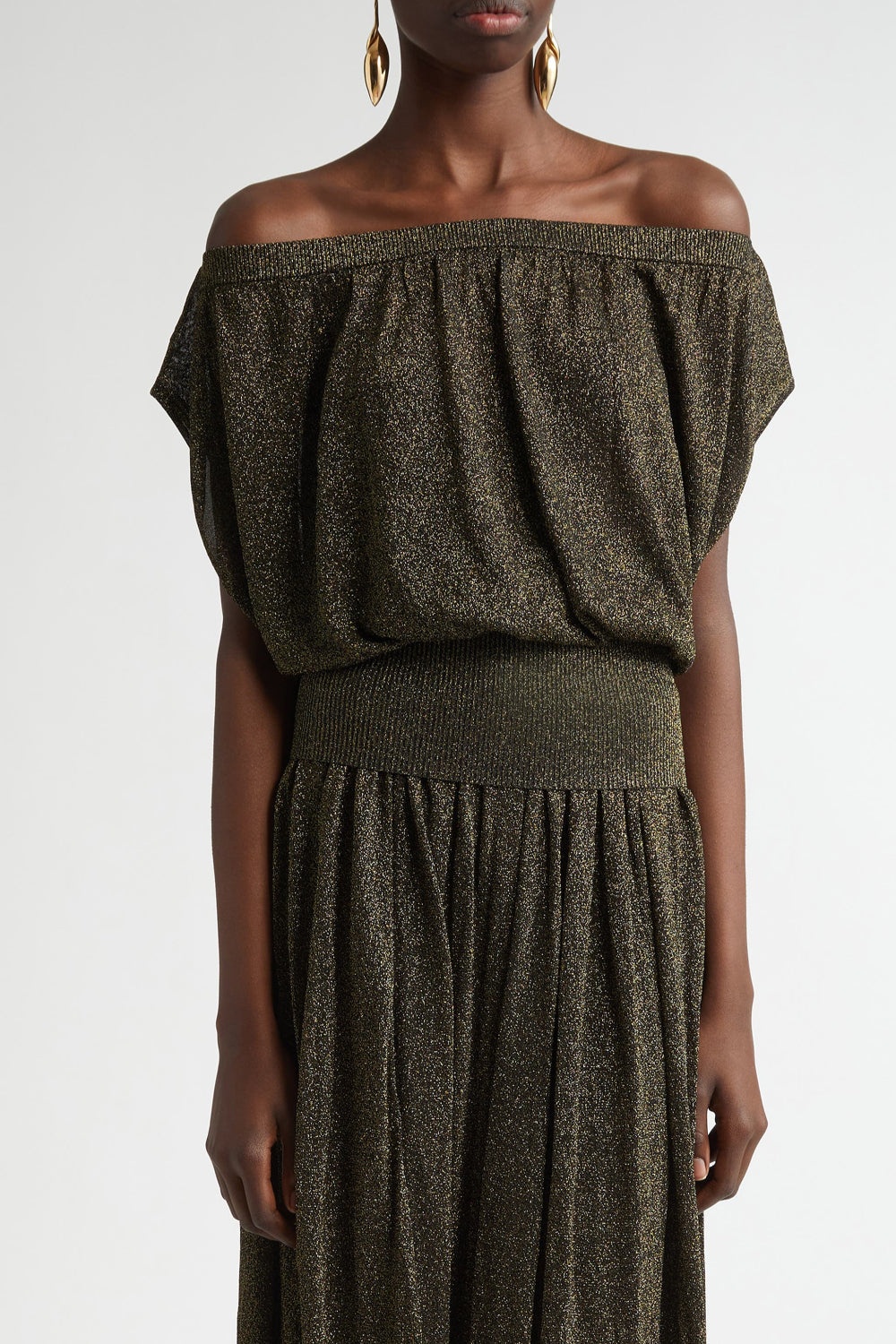 Illuminate Gathered Top Metallic Black - 1