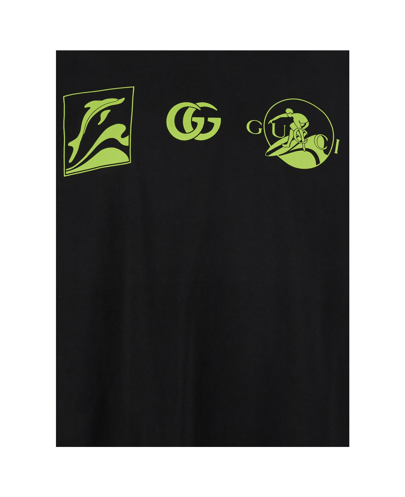 Black Crewneck T-shirt With All-over Prints And Maxi Logo Lettering On The Sleeves In Cotton Man - 3