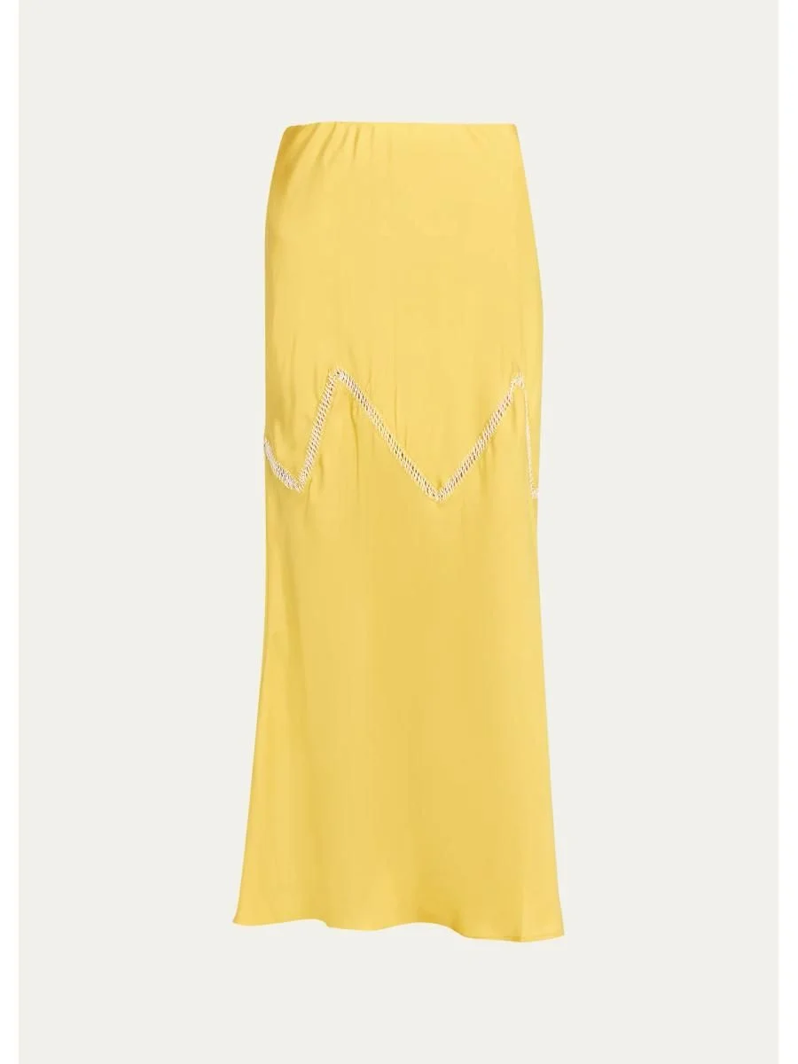Orisha Lattice-Inset Silk Maxi Skirt - 1