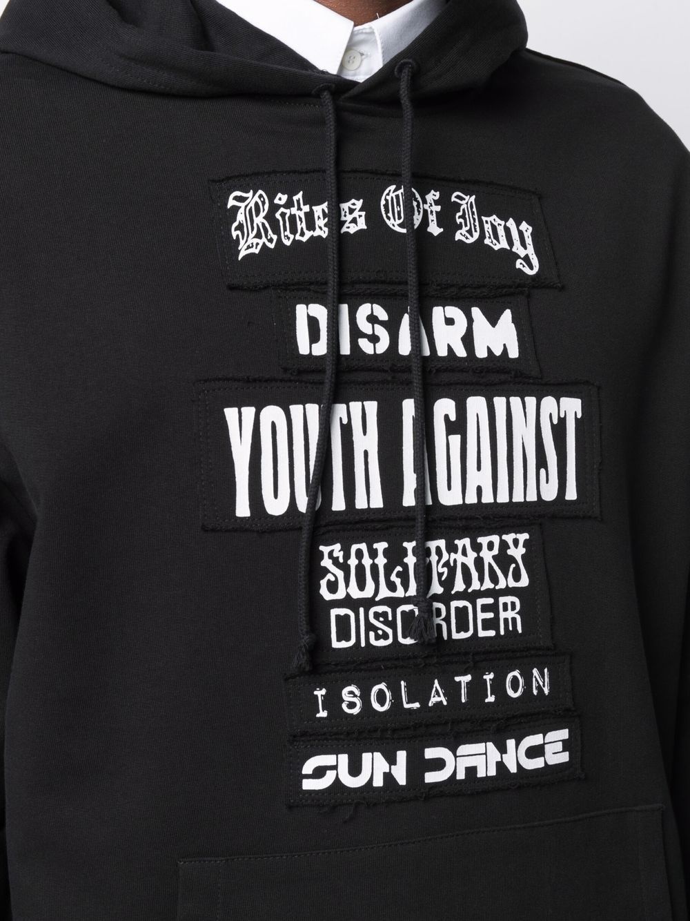 patch-detail cotton hoodie - 5