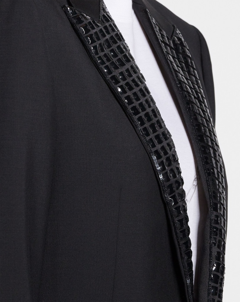 EVENING TAILORED JACKET WITH SEQUIN-EMBROIDERED LAPELS - 4
