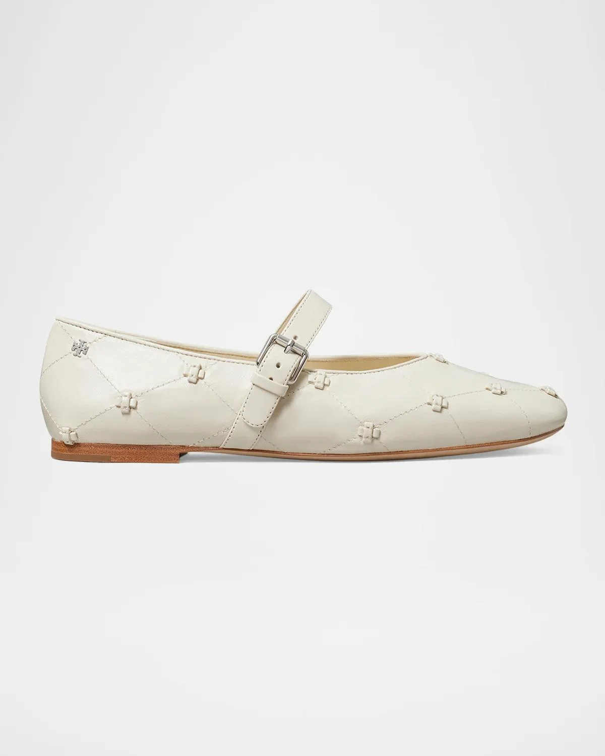 Bunny Knot Leather Mary Jane Ballerina Flats - 1