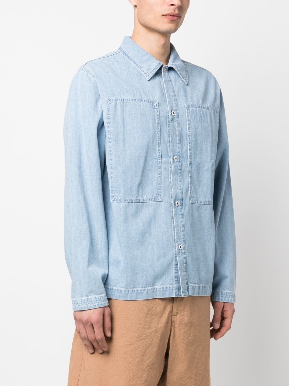 patch-design denim shirt - 3