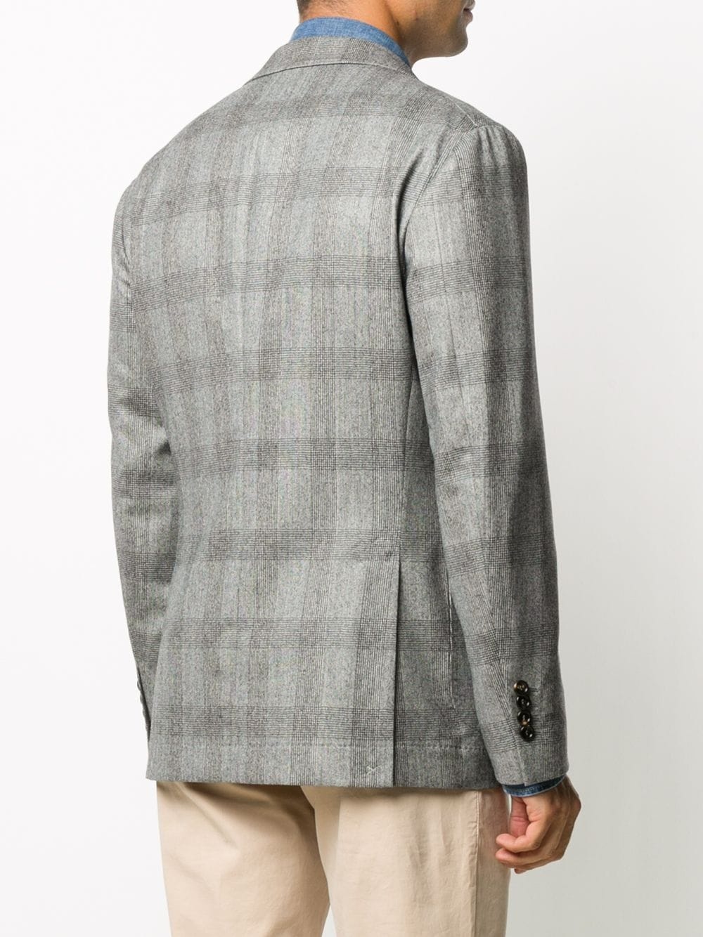 single-breasted check blazer - 4