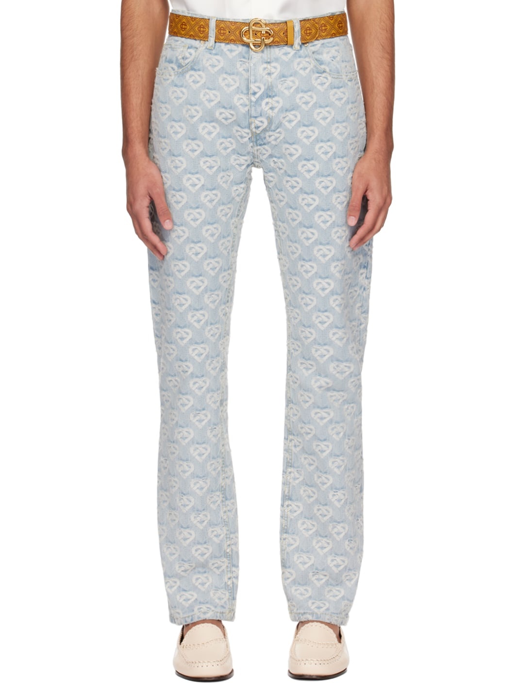 Blue Jacquard Jeans - 1