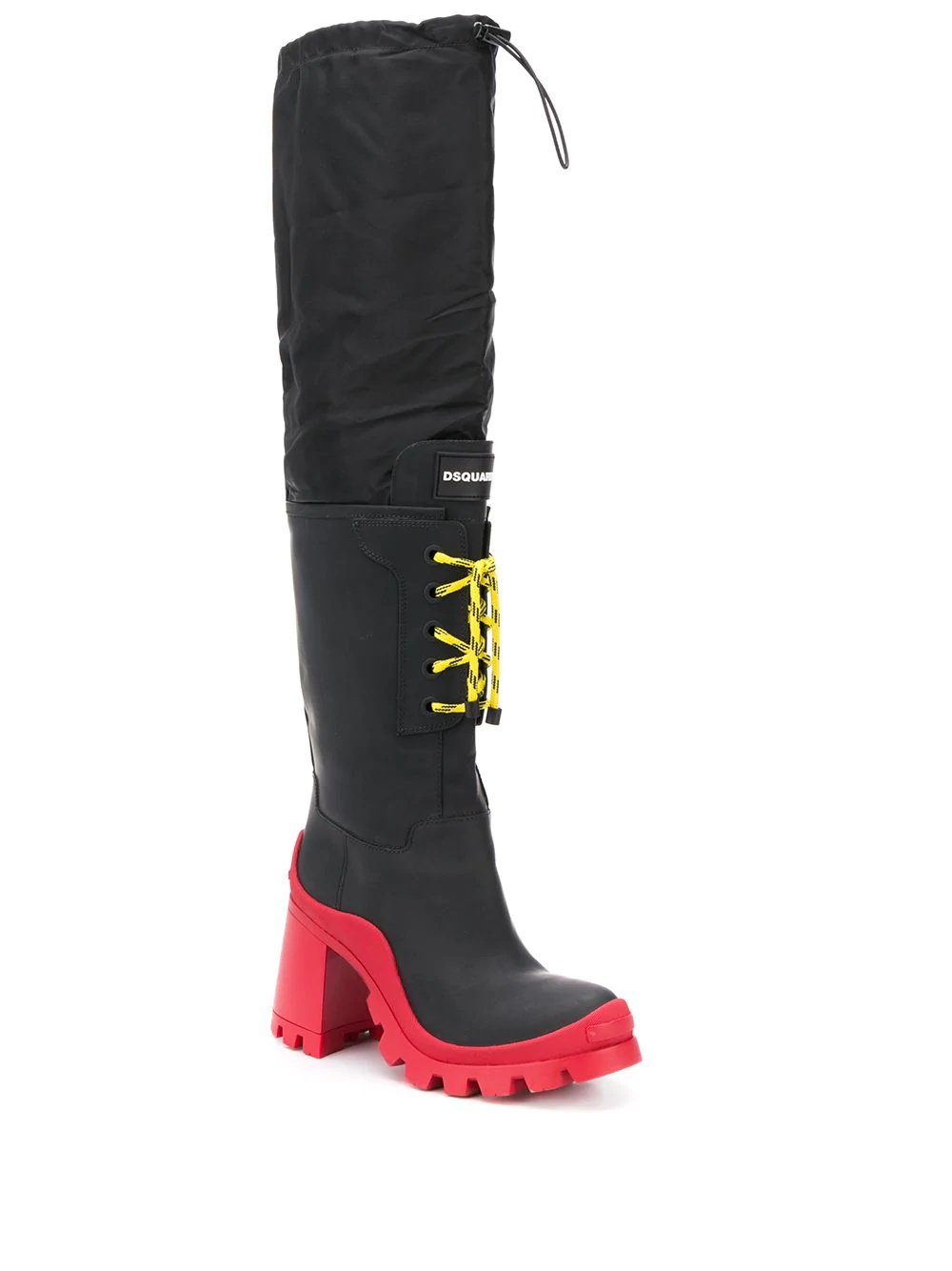 block-heel knee-high rain boots - 2