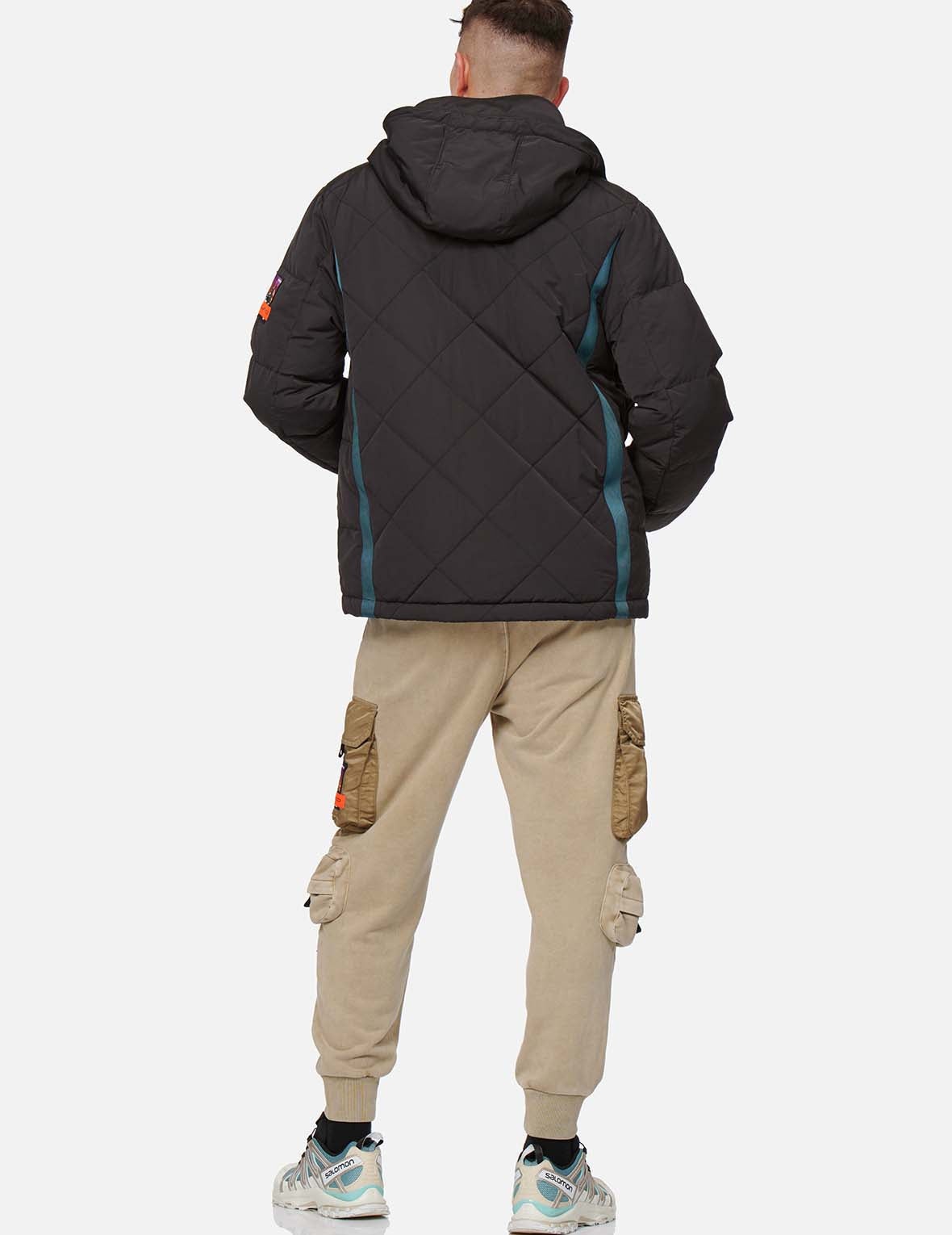 Contrast Webbing Strap Quilted Down Jacket - 6