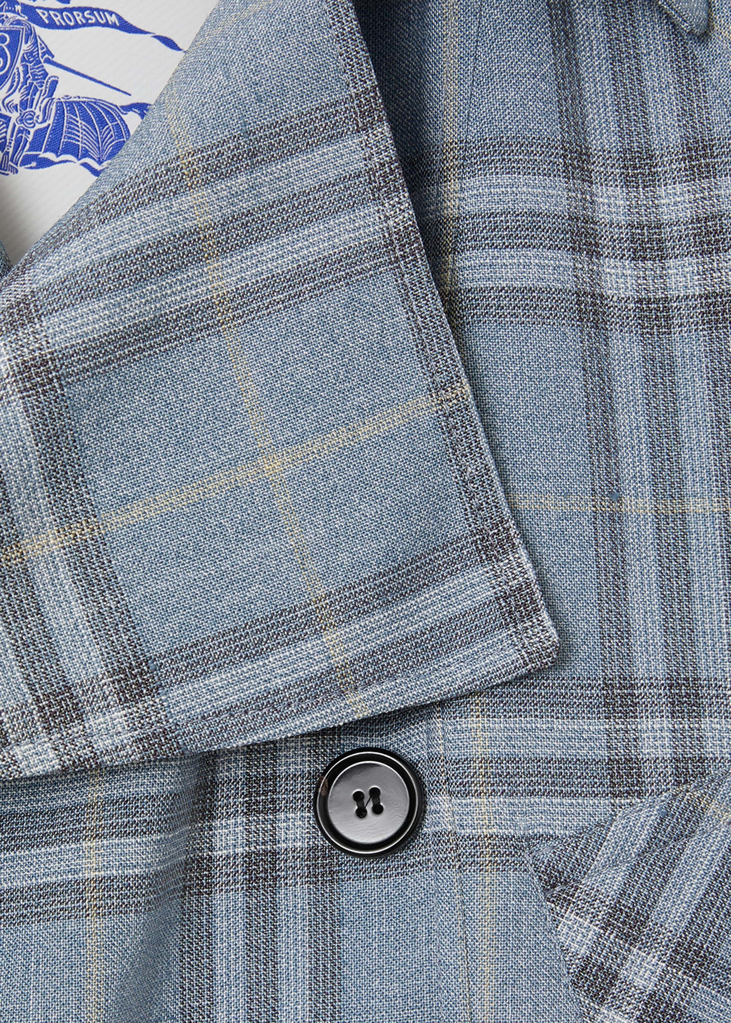 Check Double-Breasted Short Trench Coat - 5