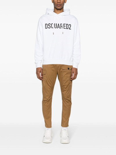 DSQUARED2 logo-print cotton hoodie outlook