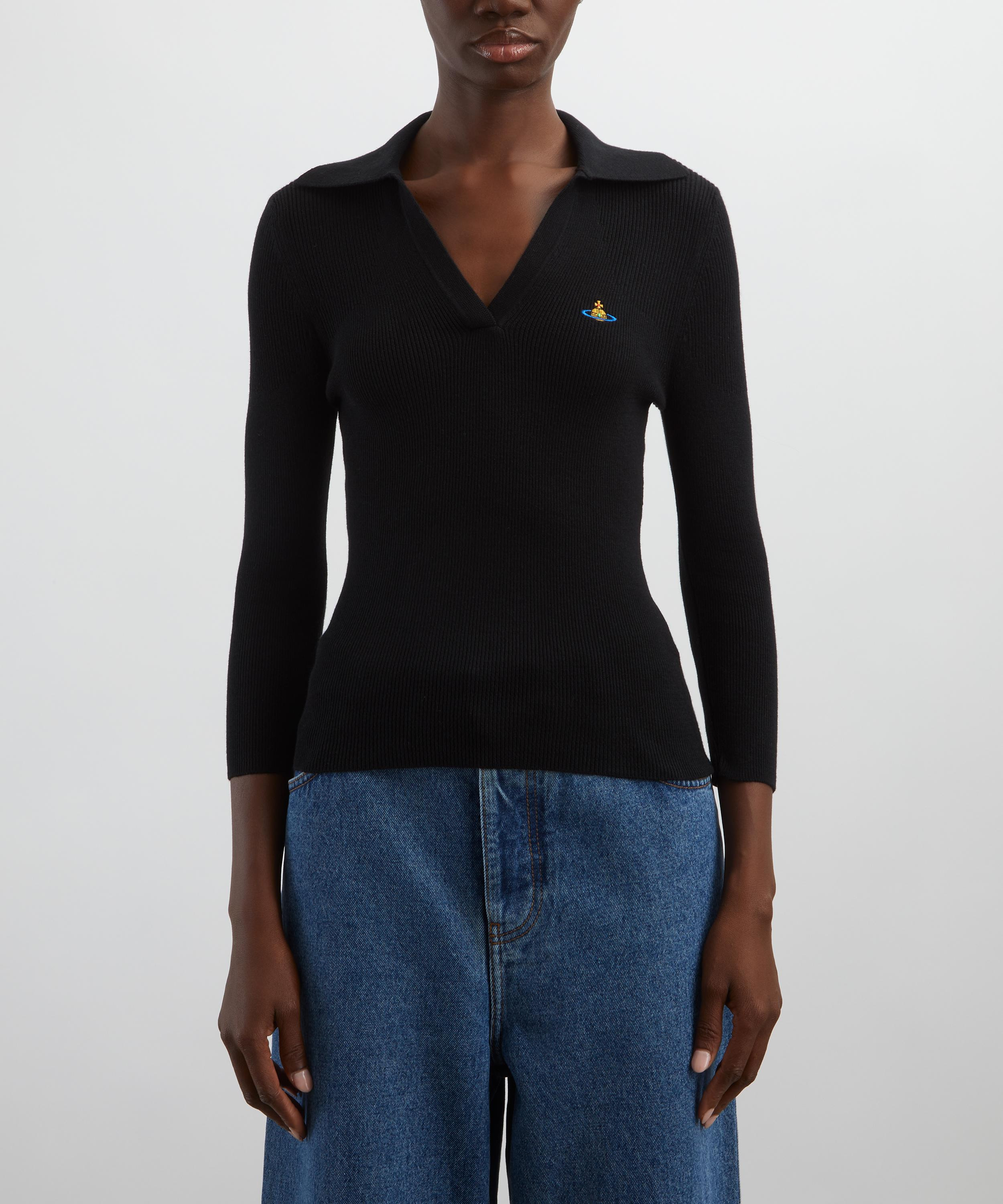 Marina Black Polo Jumper - 3