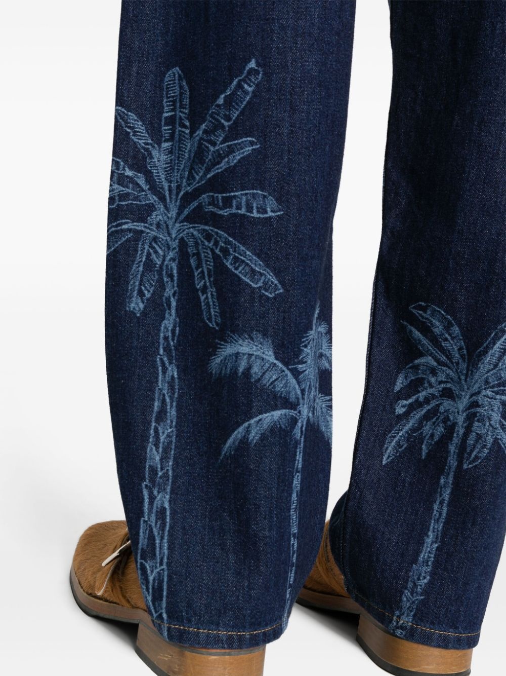 graphic-print cotton straight-leg jeans - 5