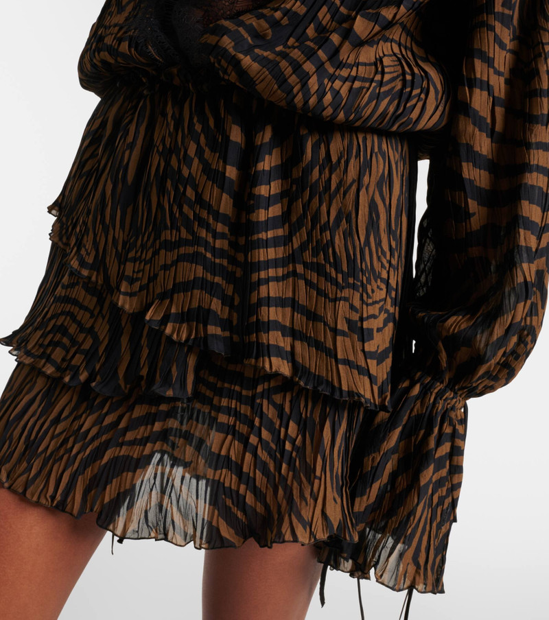 Zebra-print chiffon mini dress 5
