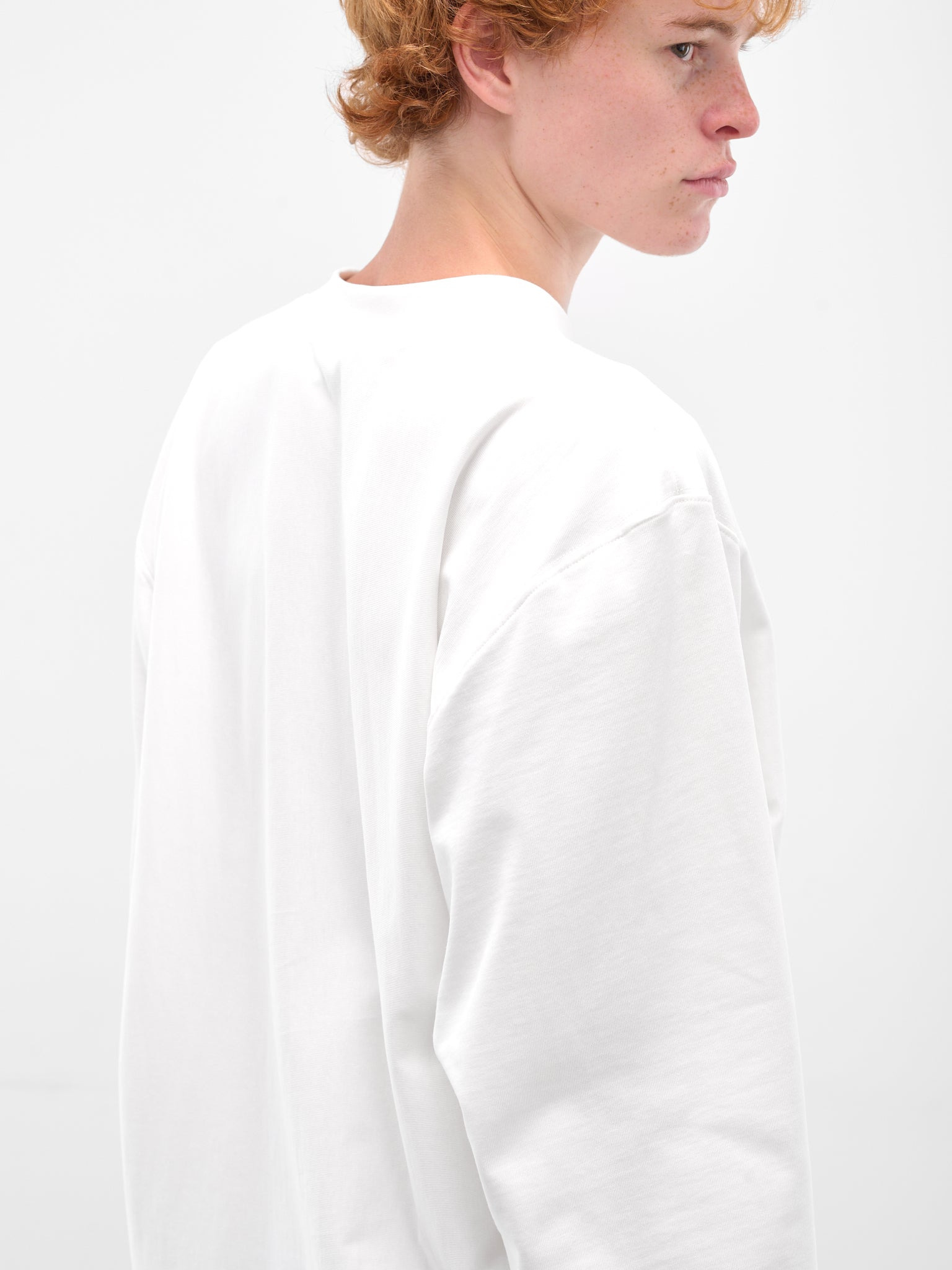 White Oversized Embroidered Long Sleeve - 5