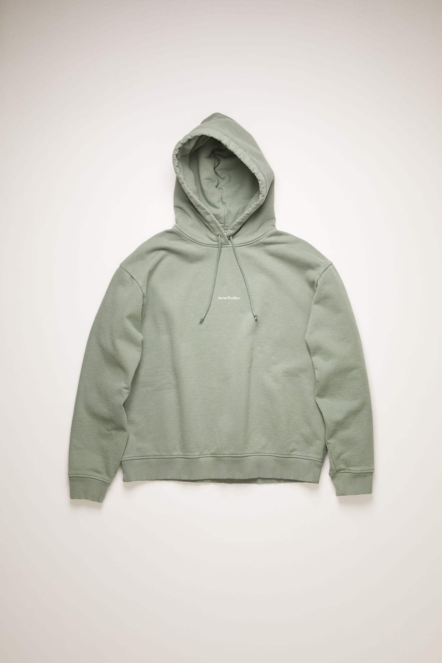 Logo-print hooded sweatshirt dusty green - 1