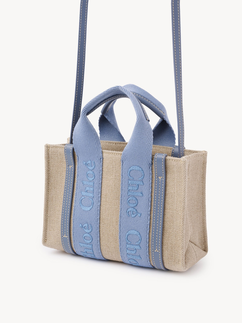 MINI WOODY TOTE BAG IN LINEN 3