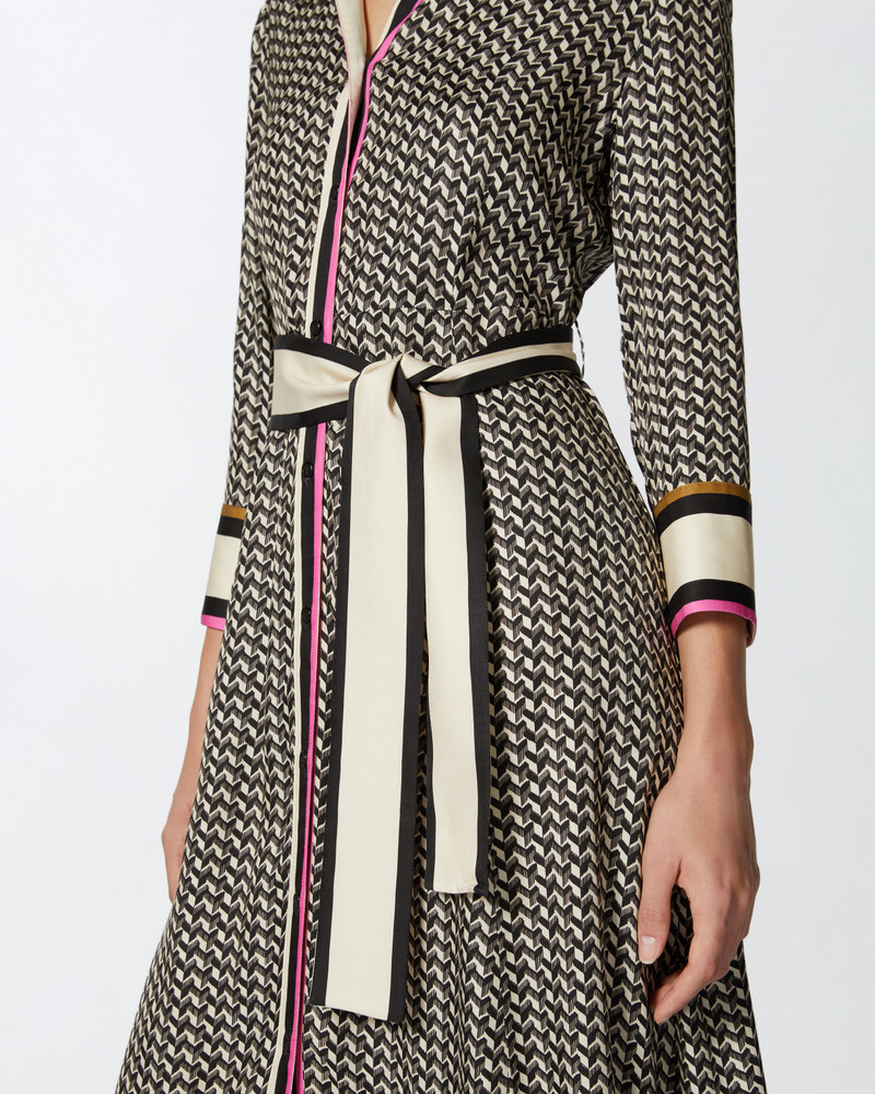 LONG SHIRT DRESS WITH FOULARD PRINT 5