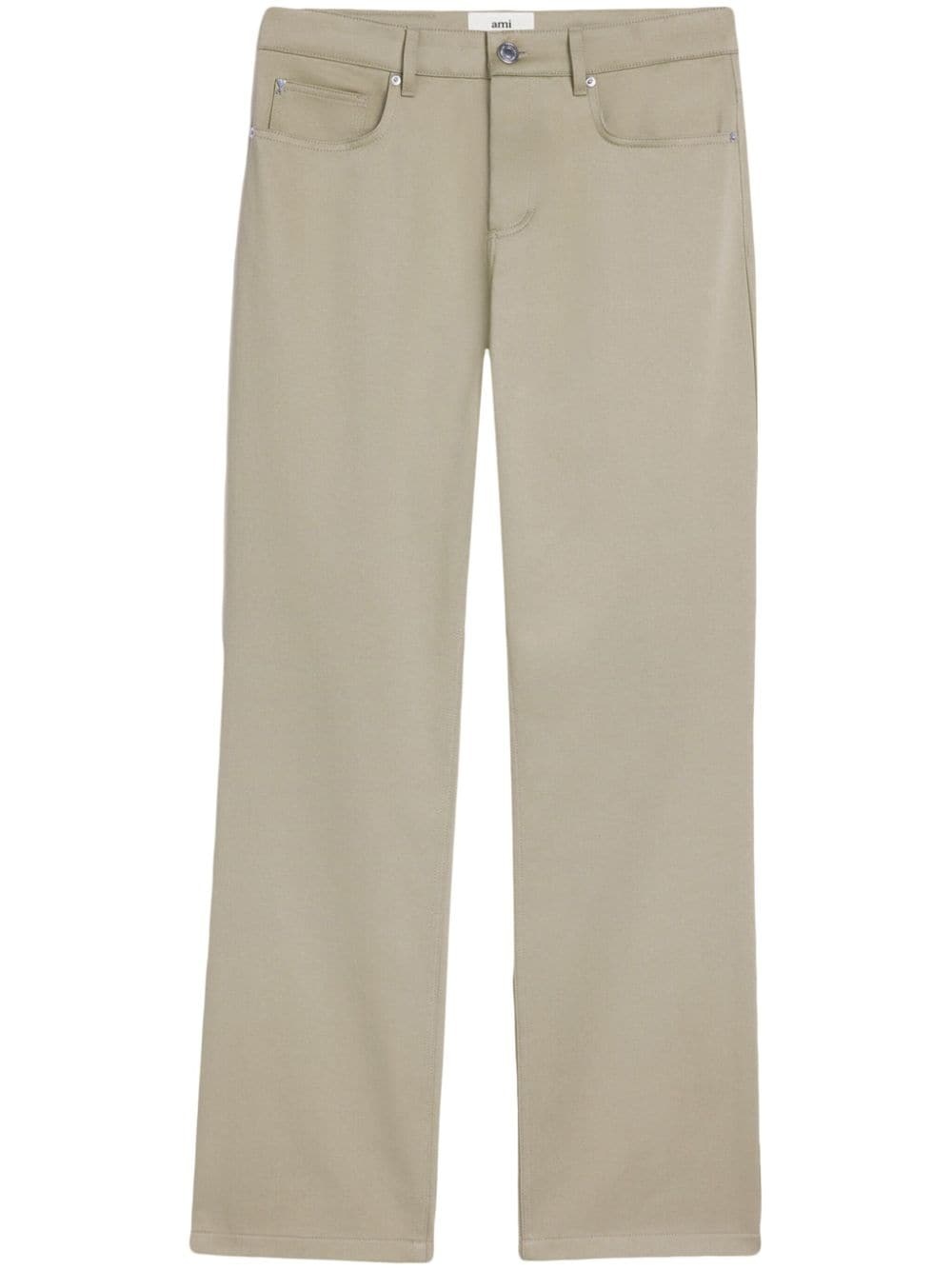 straight-leg cotton trousers - 1