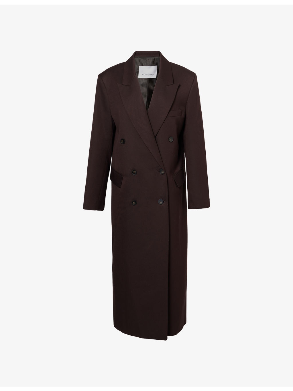 Jane Double-Breasted Woven Long Coat - 1