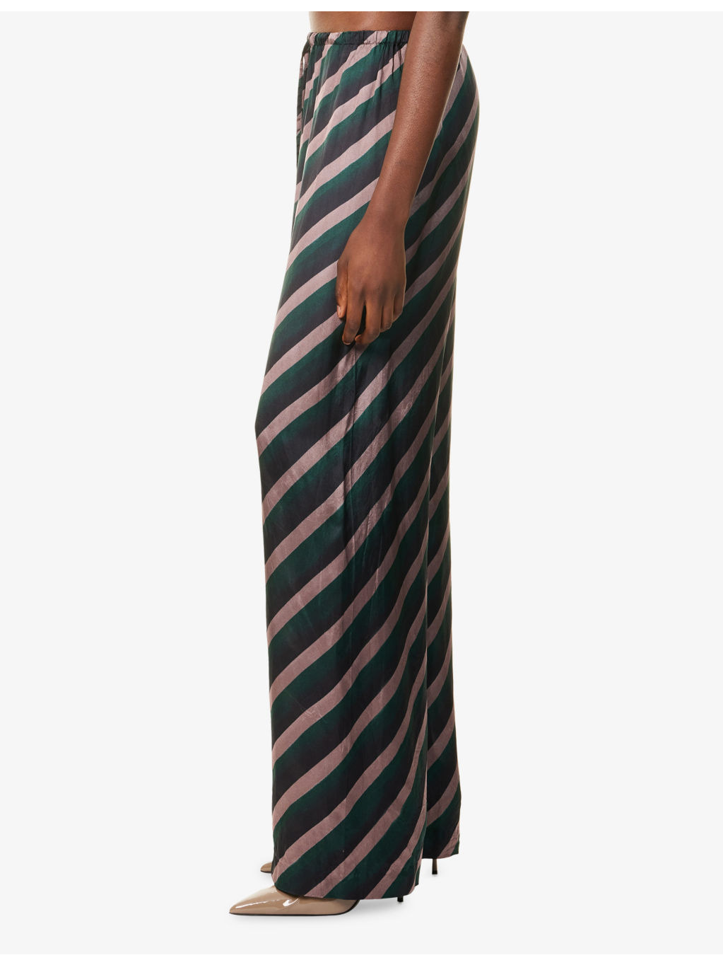 Striped Drawstring Woven Trousers - 3