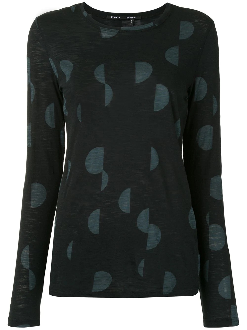 circle print long-sleeve top - 1