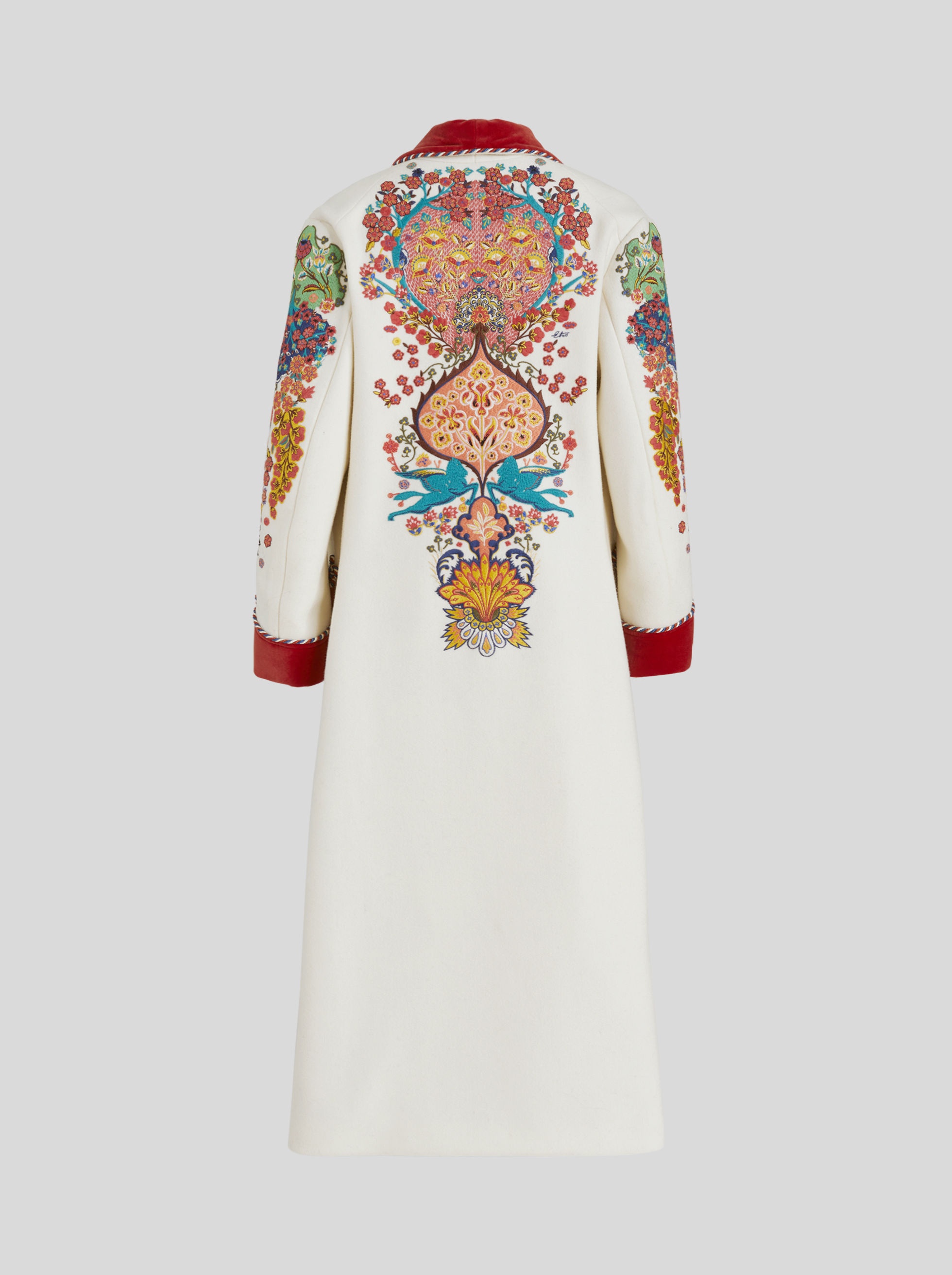 WOOL FABRIC COAT WITH EMBROIDERY - 5