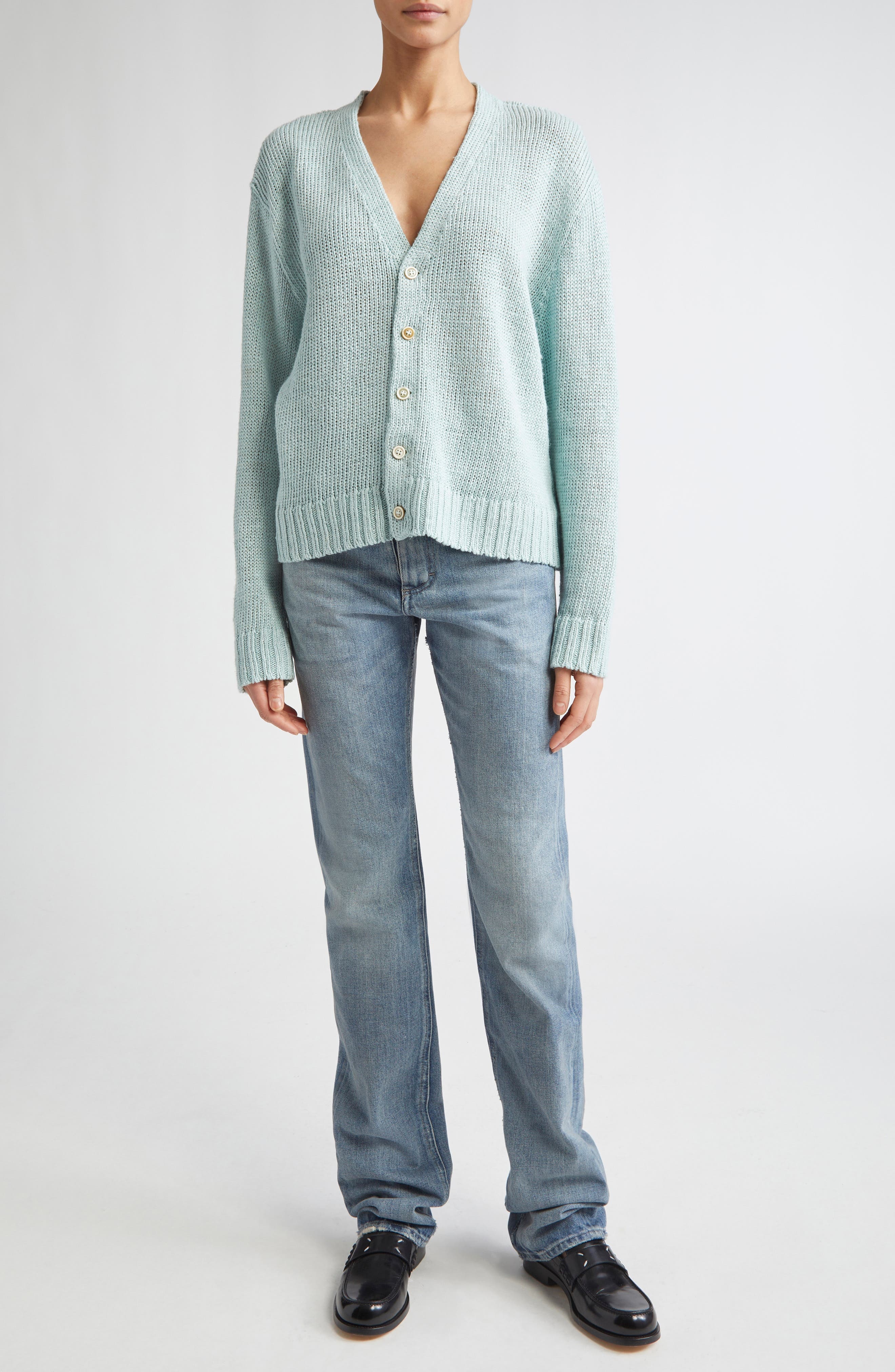Maison Margiela Gardening Hemp Cardigan in Light Blue at Nordstrom - 2